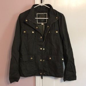 J. Crew Dark Green Jacket with Gold Accents